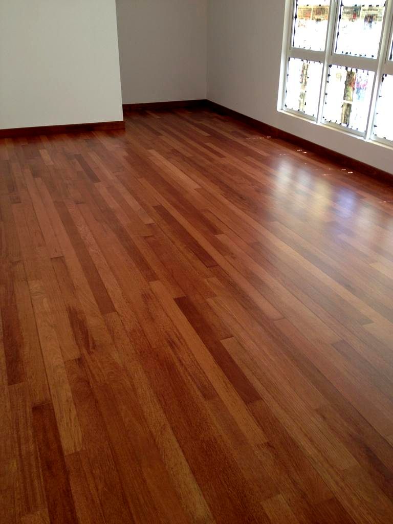 Warm hardwood flooring installed in a room