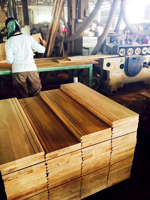 Step boards being machined at the mill